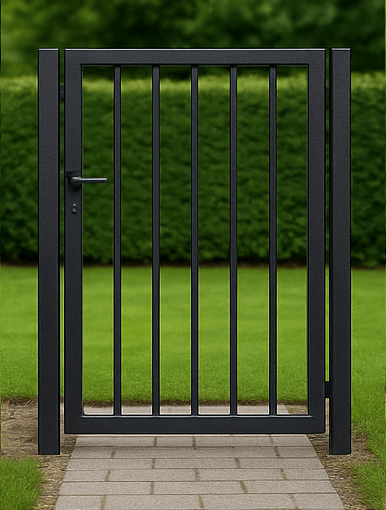 metalen poort in smeedijzer